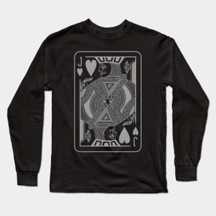 Jack of Hearts Grayscale Long Sleeve T-Shirt